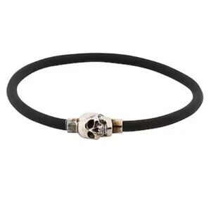 Alexander McQueen Rubber Skull Bracelet Black